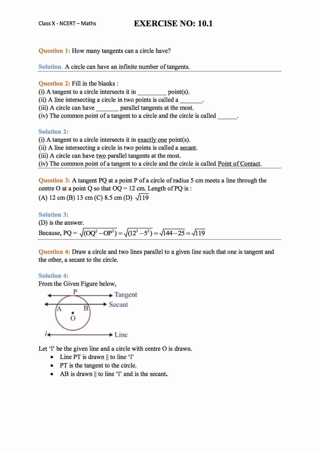 assignment for class 10 math