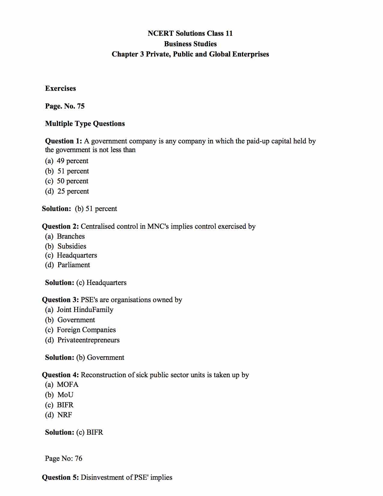 business studies class 11 chapter 3 case study questions