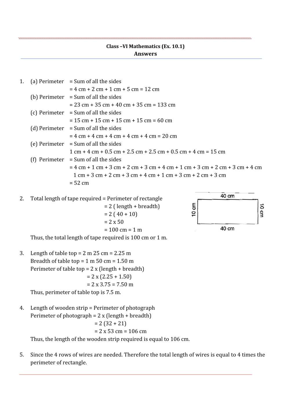 NCERT Solutions For Class 6 Maths Chapter 10