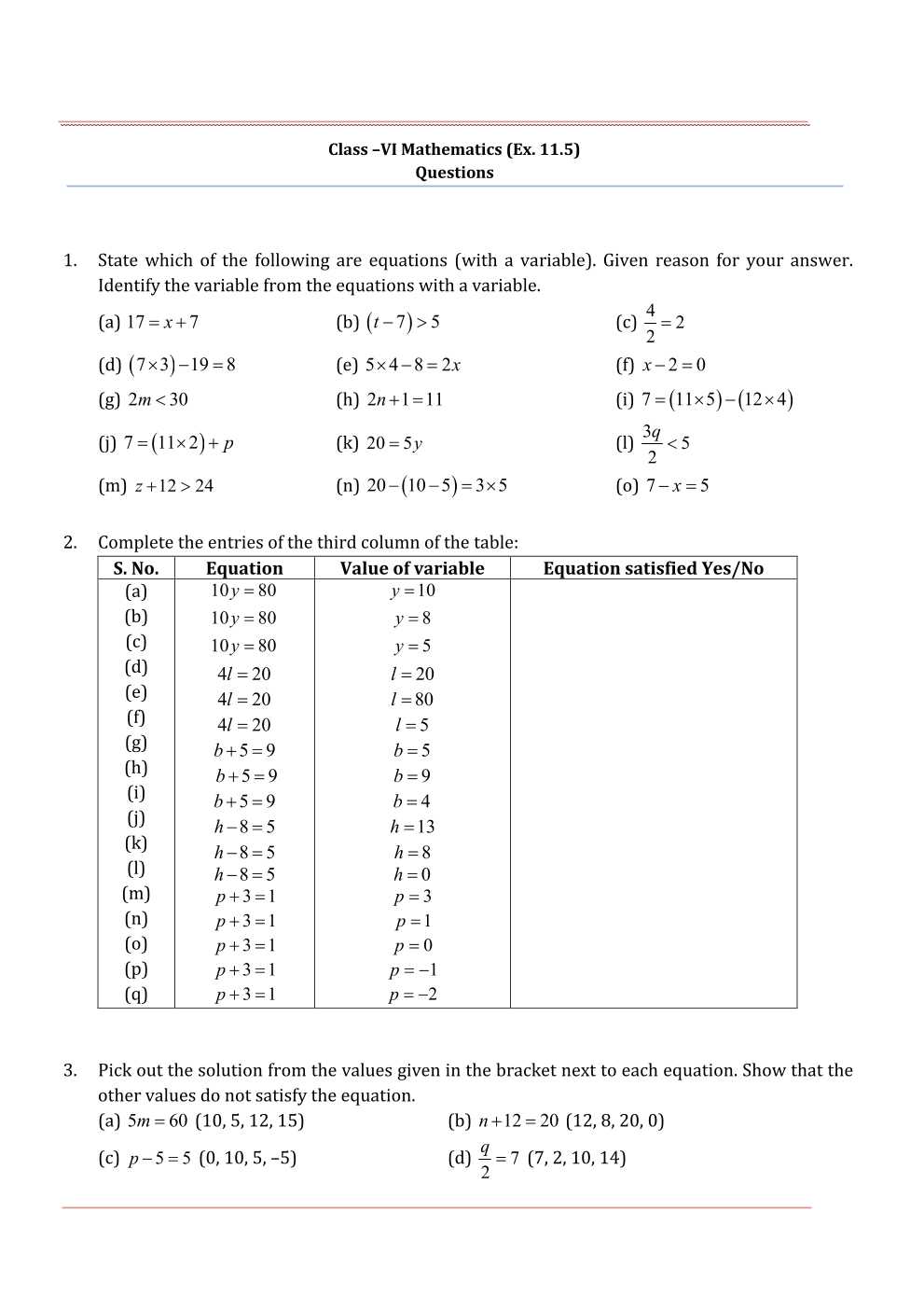 NCERT Solutions For Class 6 Maths Chapter 11