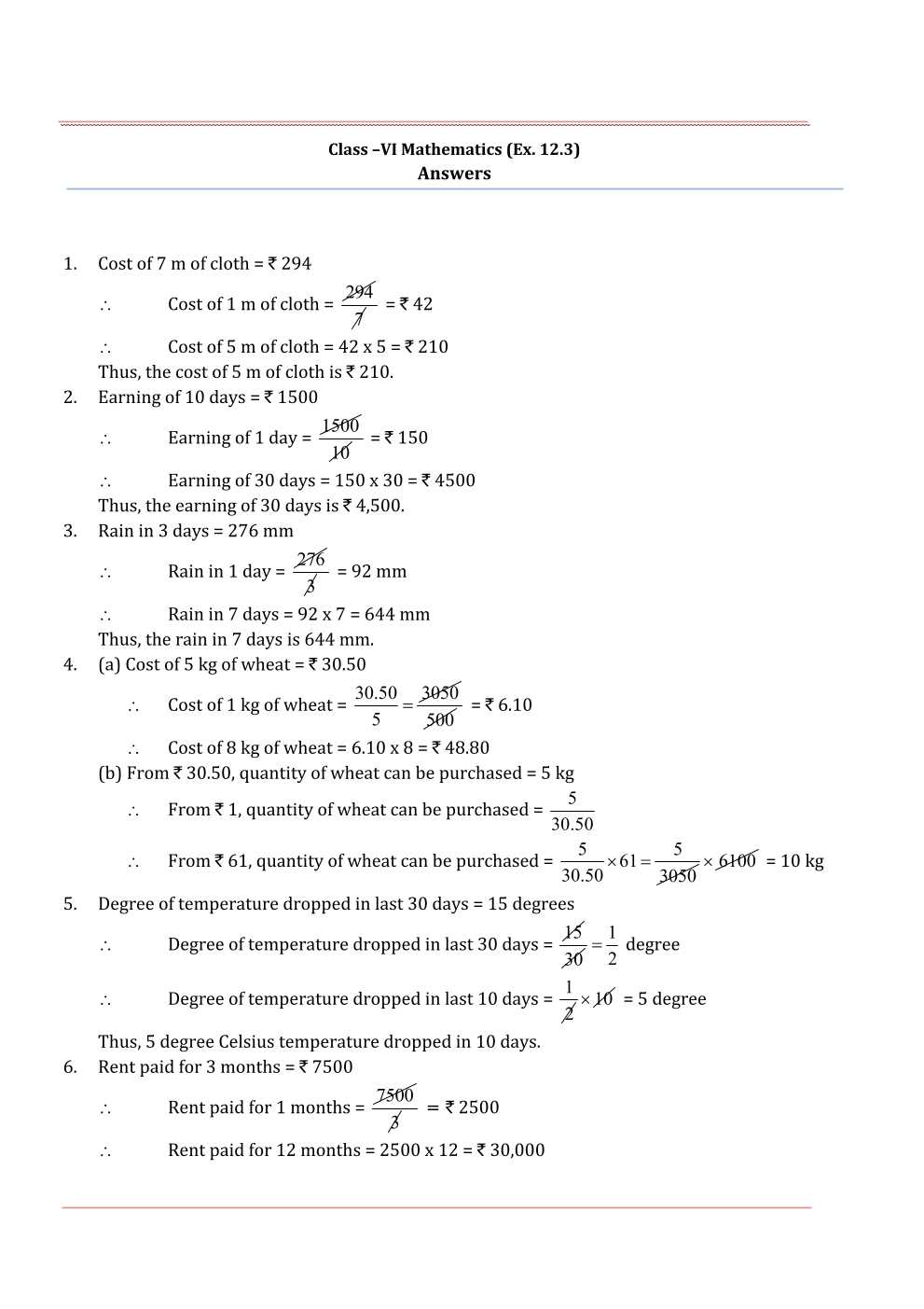 NCERT Solutions For Class 6 Maths Chapter 12