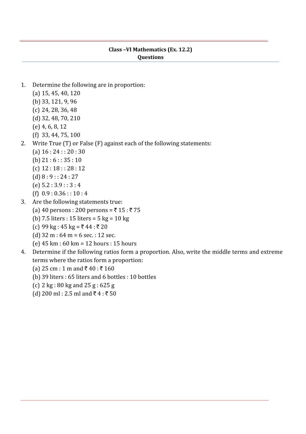 NCERT Solutions For Class 6 Maths Chapter 12