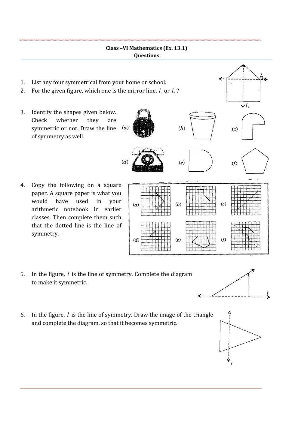 NCERT Solutions For Class 6 Maths Chapter 13