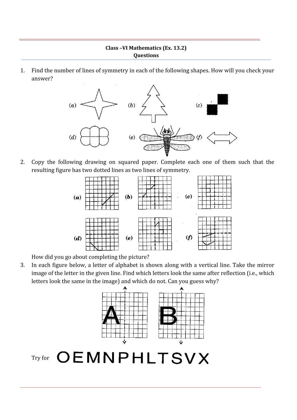 NCERT Solutions For Class 6 Maths Chapter 13