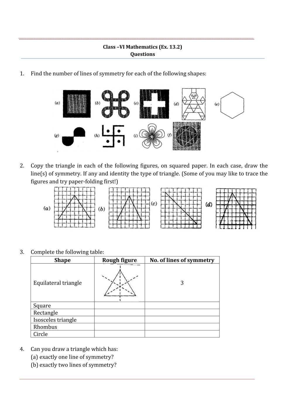 NCERT Solutions For Class 6 Maths Chapter 13