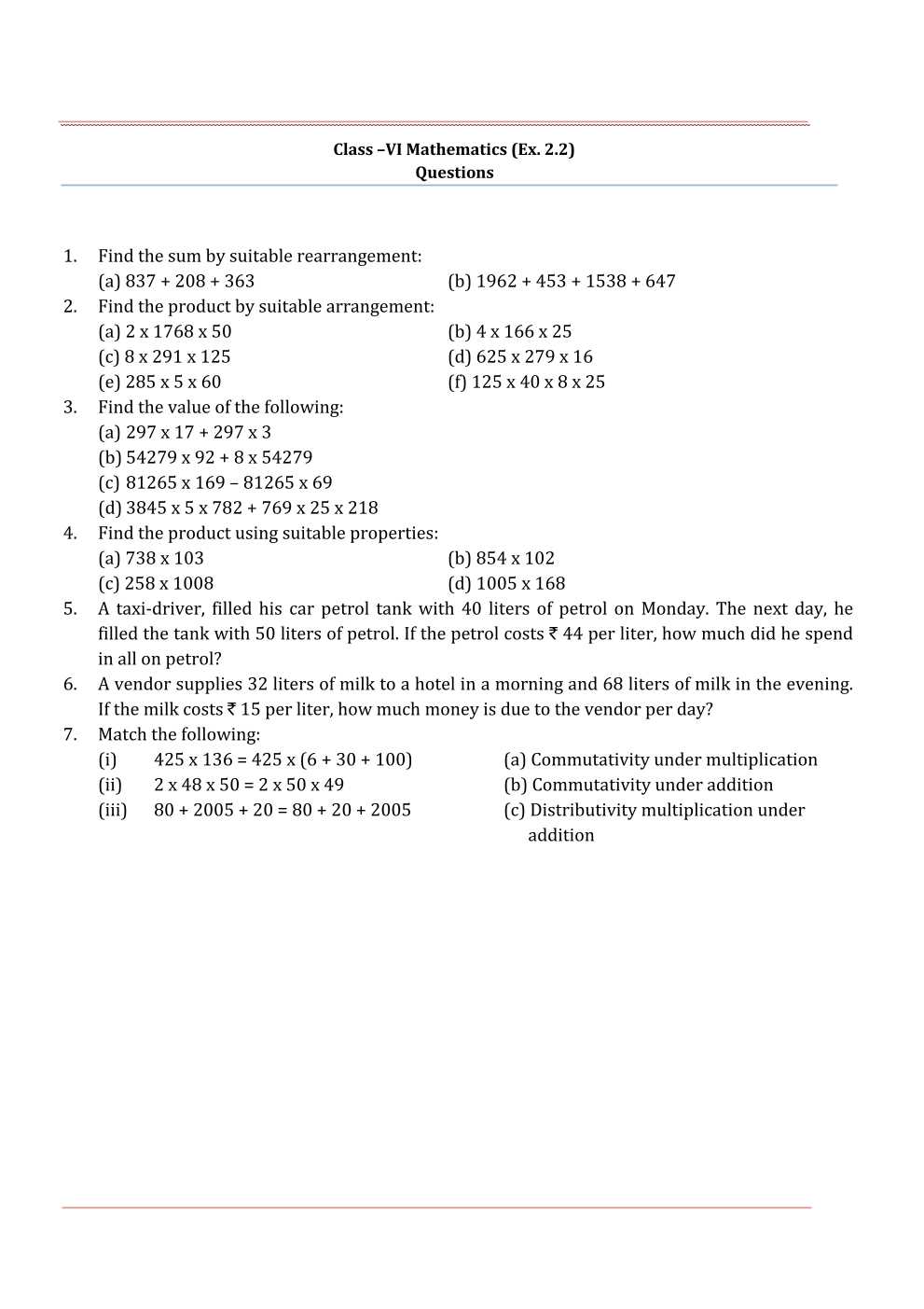 NCERT Solutions For Class 6 Maths Chapter 2