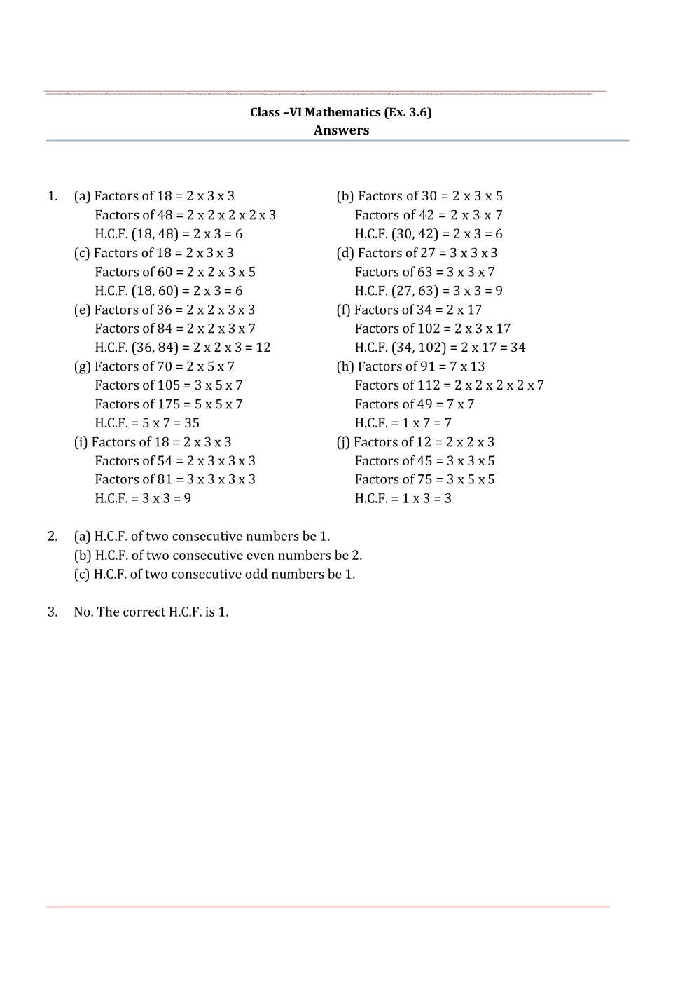 NCERT Solutions For Class 6 Maths Chapter 3