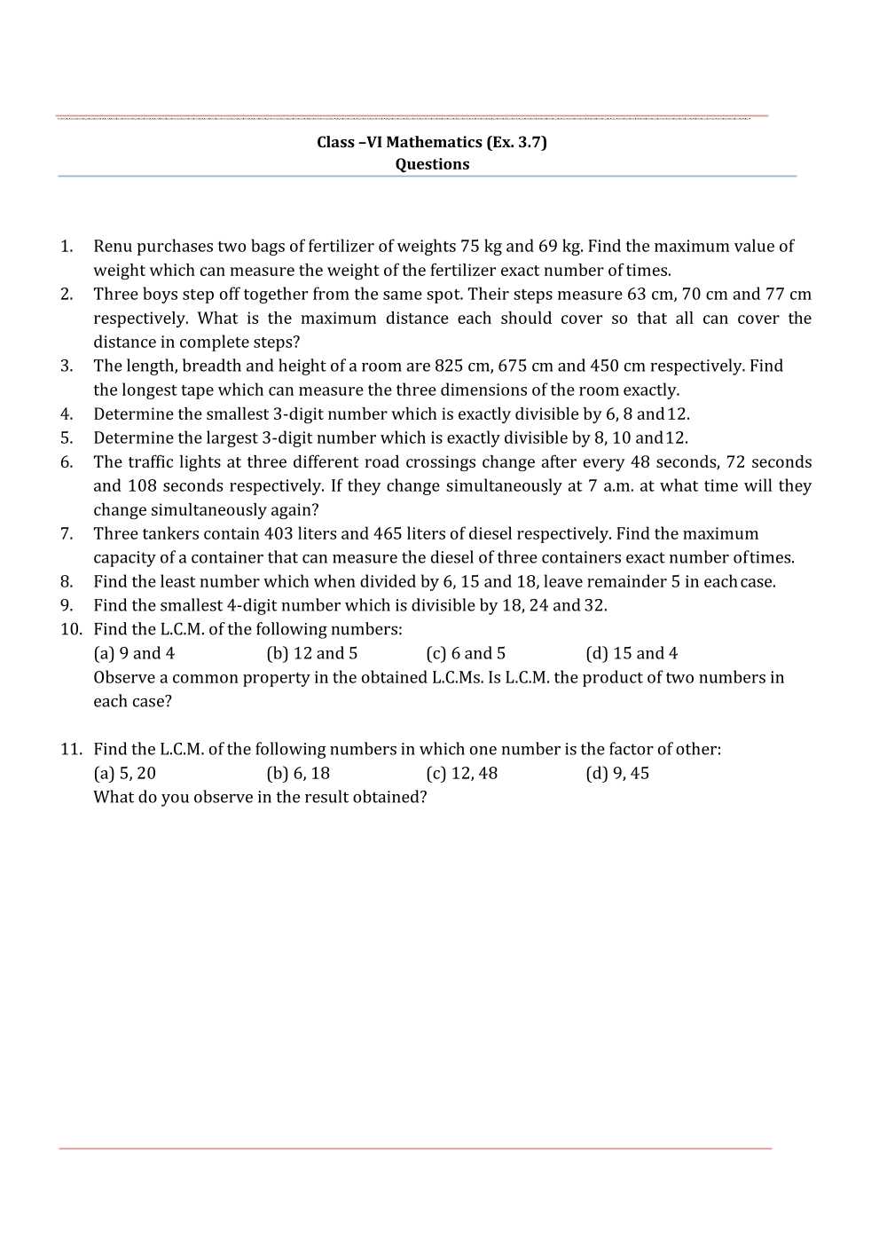 NCERT Solutions For Class 6 Maths Chapter 3