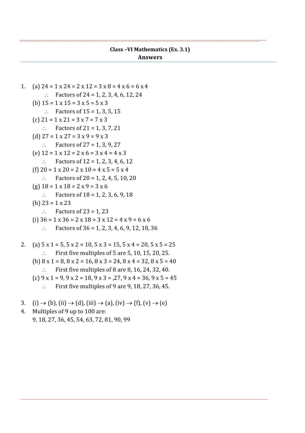 NCERT Solutions For Class 6 Maths Chapter 3