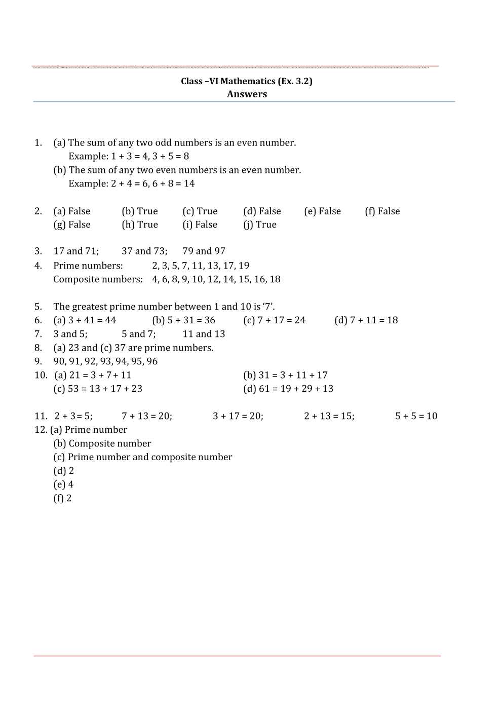 NCERT Solutions For Class 6 Maths Chapter 3