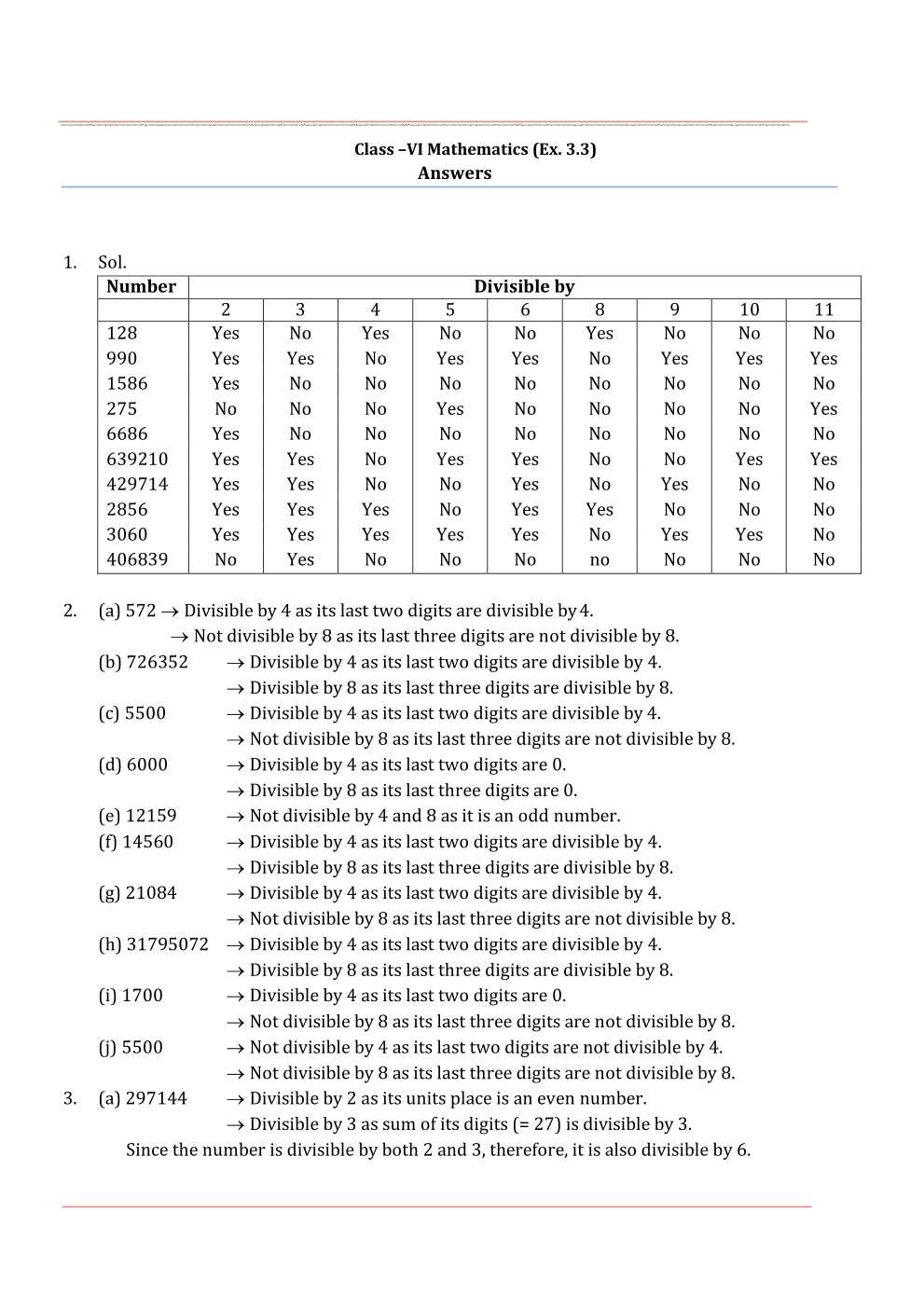 NCERT Solutions For Class 6 Maths Chapter 3