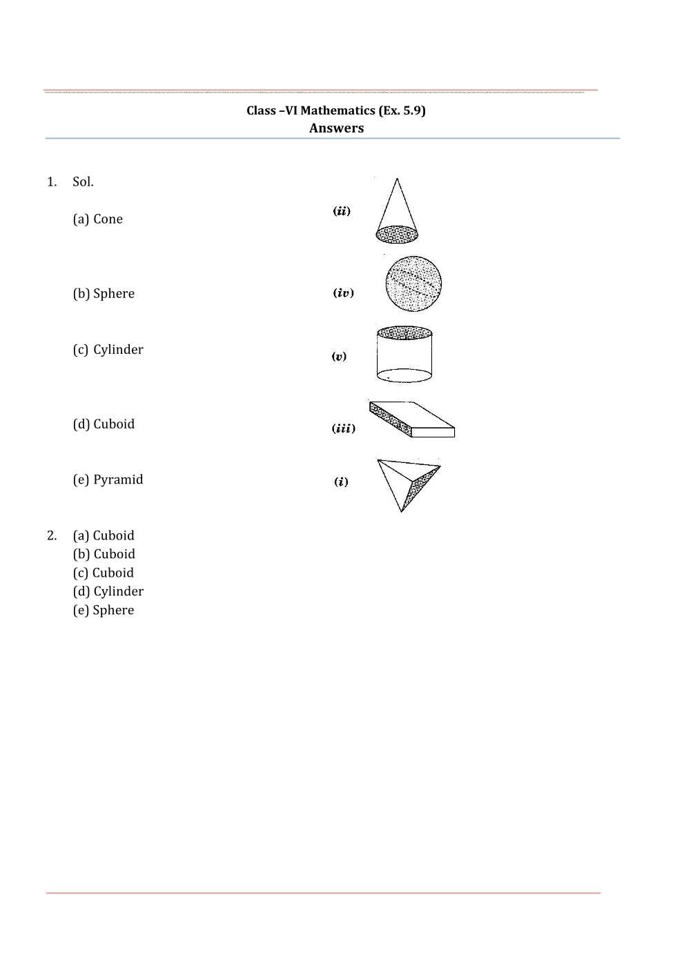 NCERT Solutions For Class 6 Maths Chapter 5