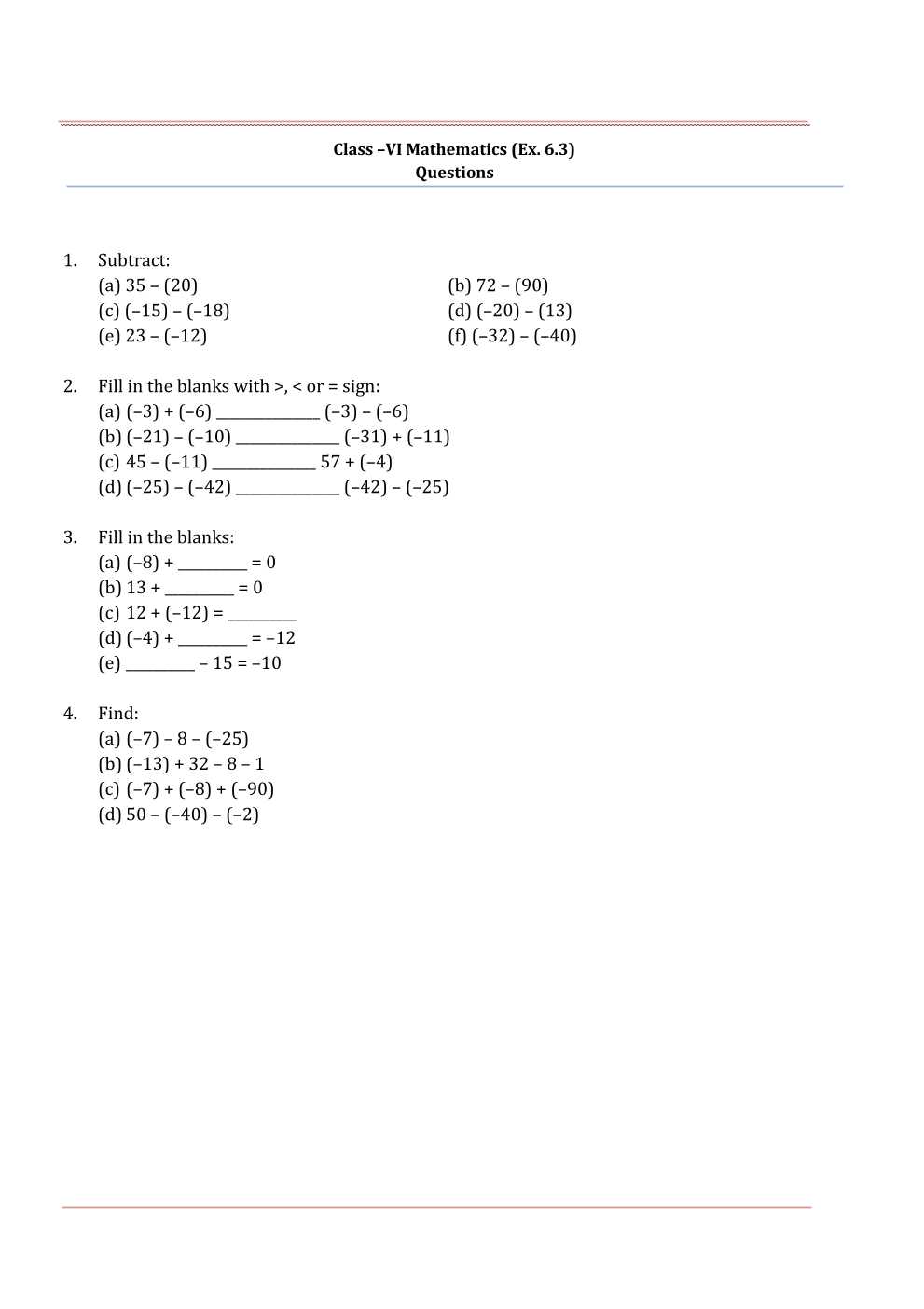 NCERT Solutions For Class 6 Maths Chapter 6