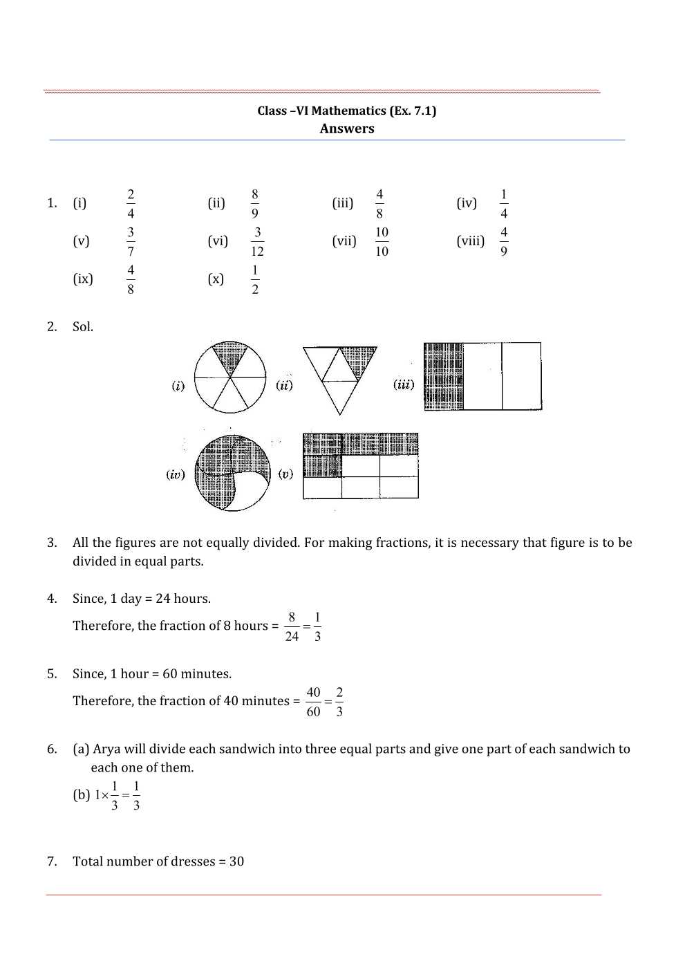 NCERT Solutions For Class 6 Maths Chapter 7