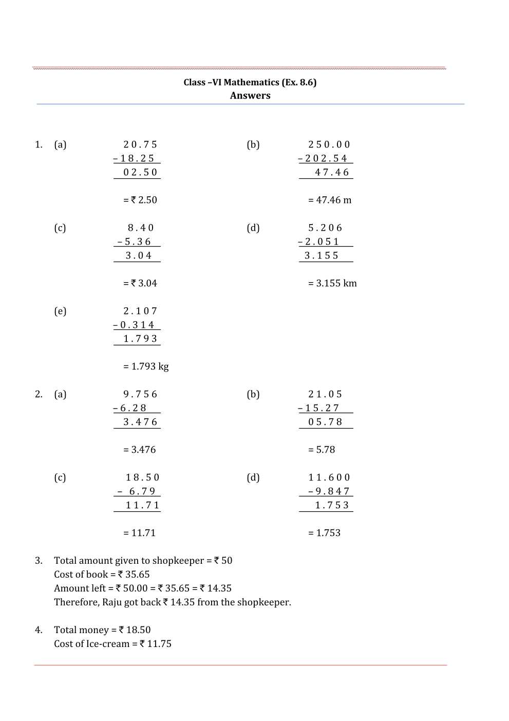 NCERT Solutions For Class 6 Maths Chapter 8