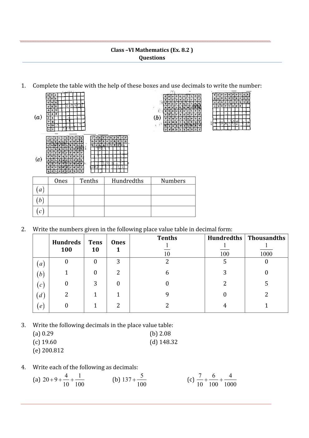 NCERT Solutions For Class 6 Maths Chapter 8