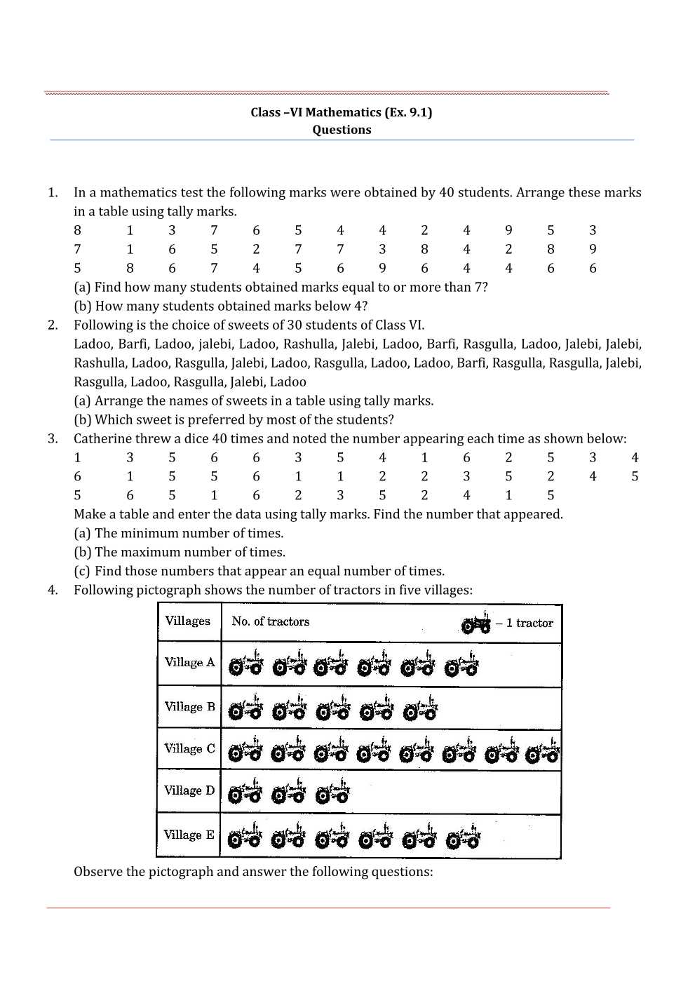 NCERT Solutions For Class 6 Maths Chapter 9