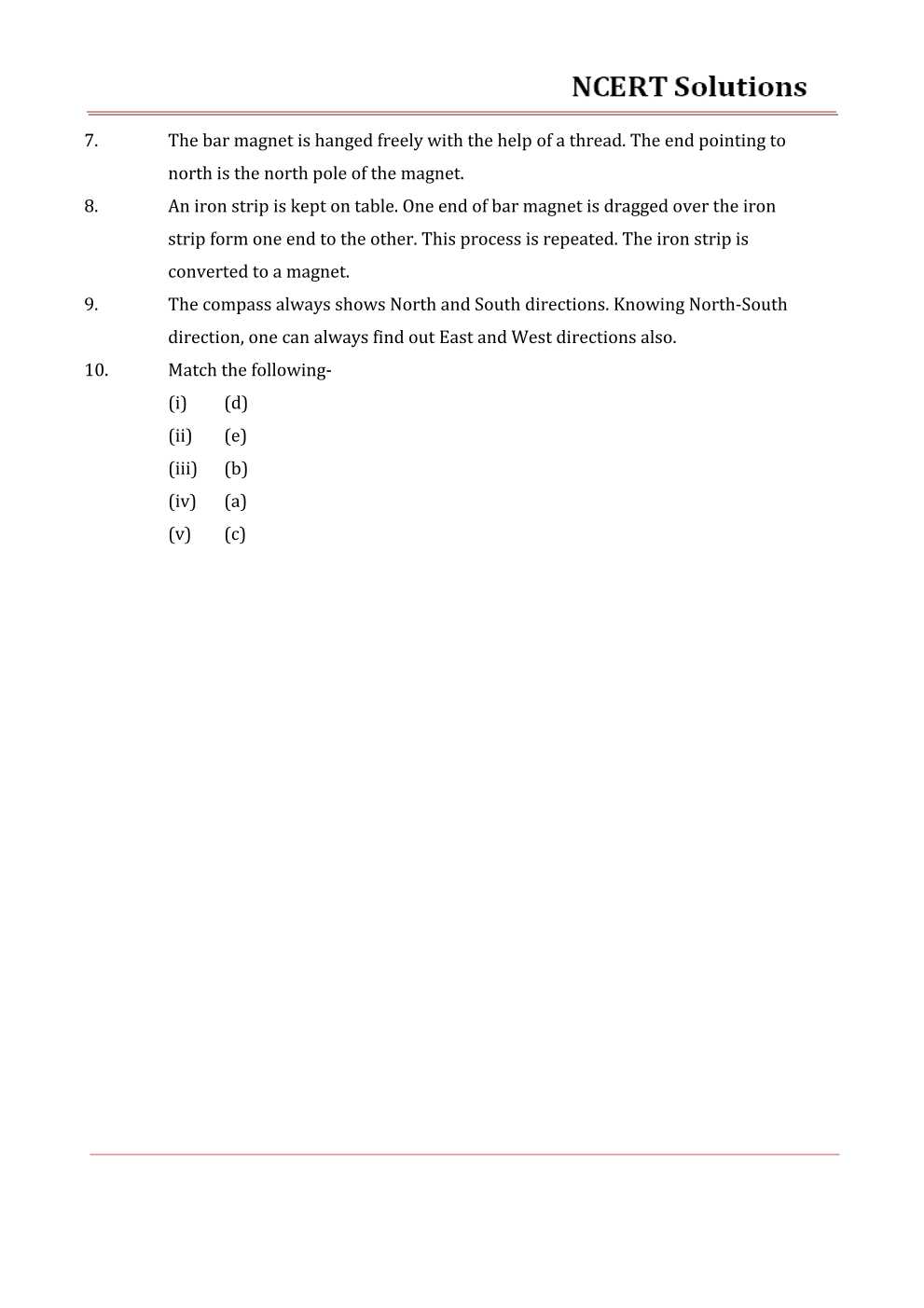 NCERT Solutions For Class 6 Science Chapter 13
