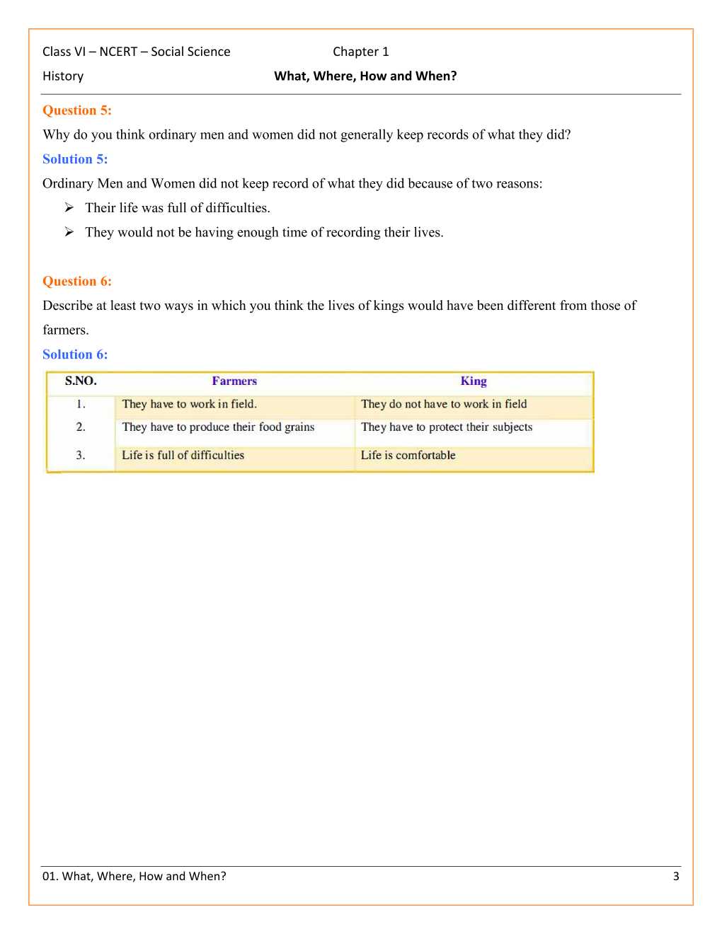 NCERT Solutions For Class 6 Social Science History Our Past Chapter 1