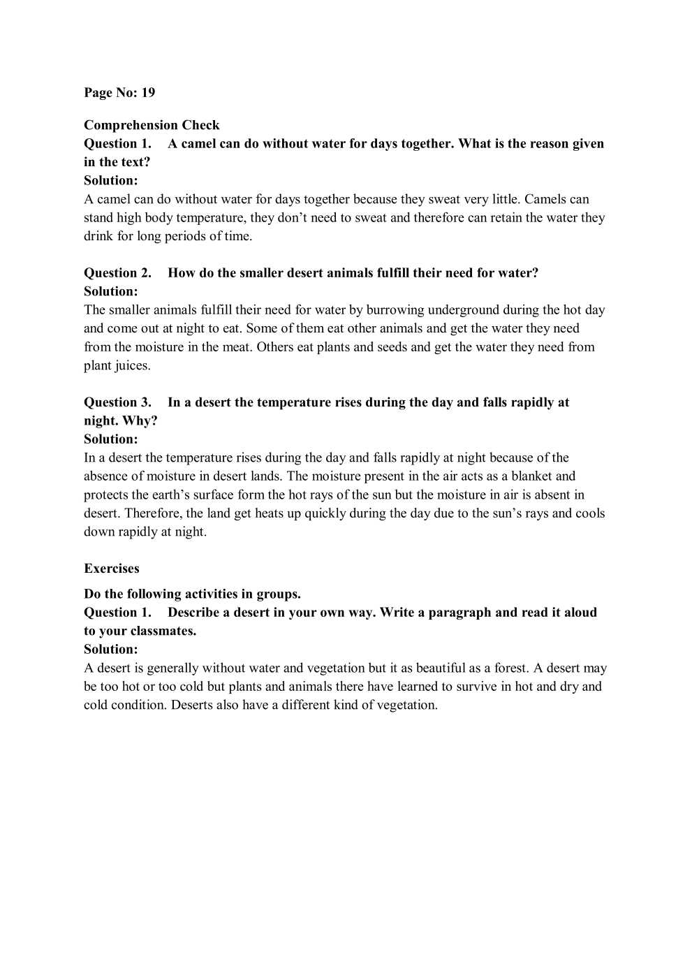 NCERT Solutions for Class 7 English An Alien Hand Chapter 3 The Desert -  FREE PDF