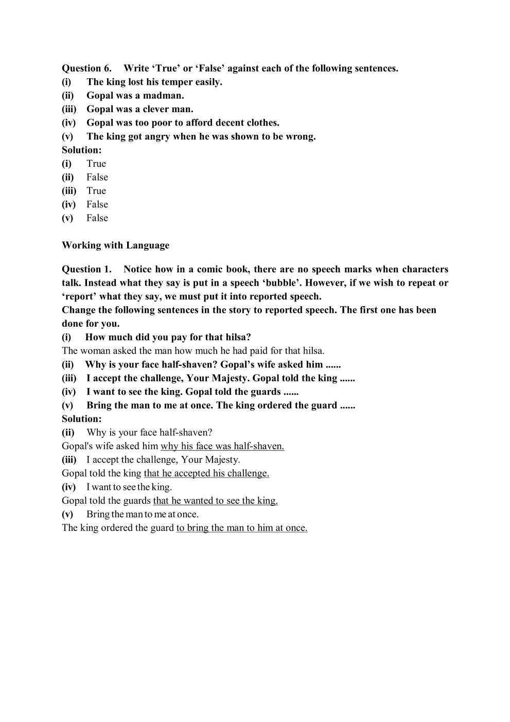 NCERT Solutions For Class 7 English Honeycomb Chapter 3 Gopal and the Hilsa Fish