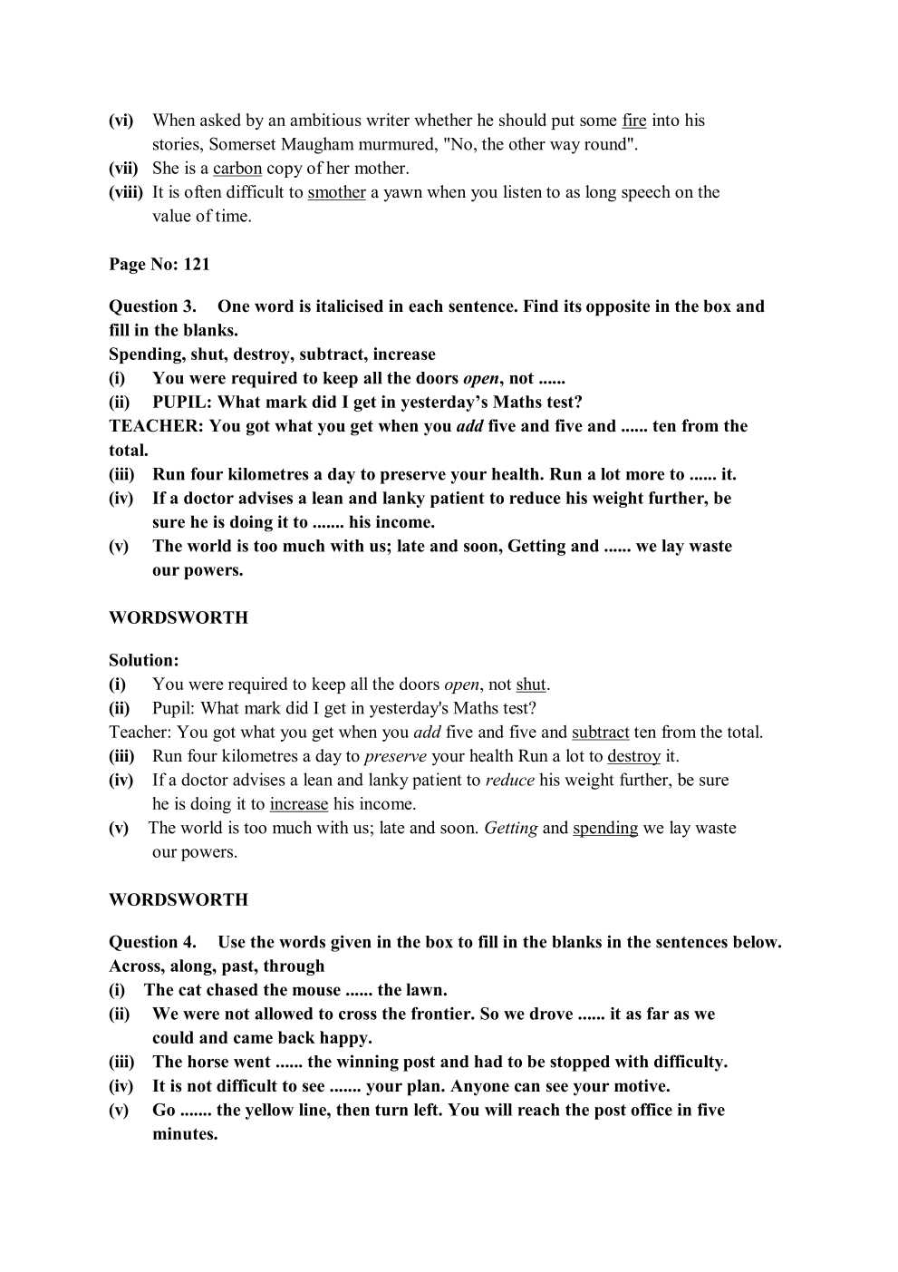 NCERT Solutions For Class 7 English Honeycomb Chapter 8 Fire Friend and Foe