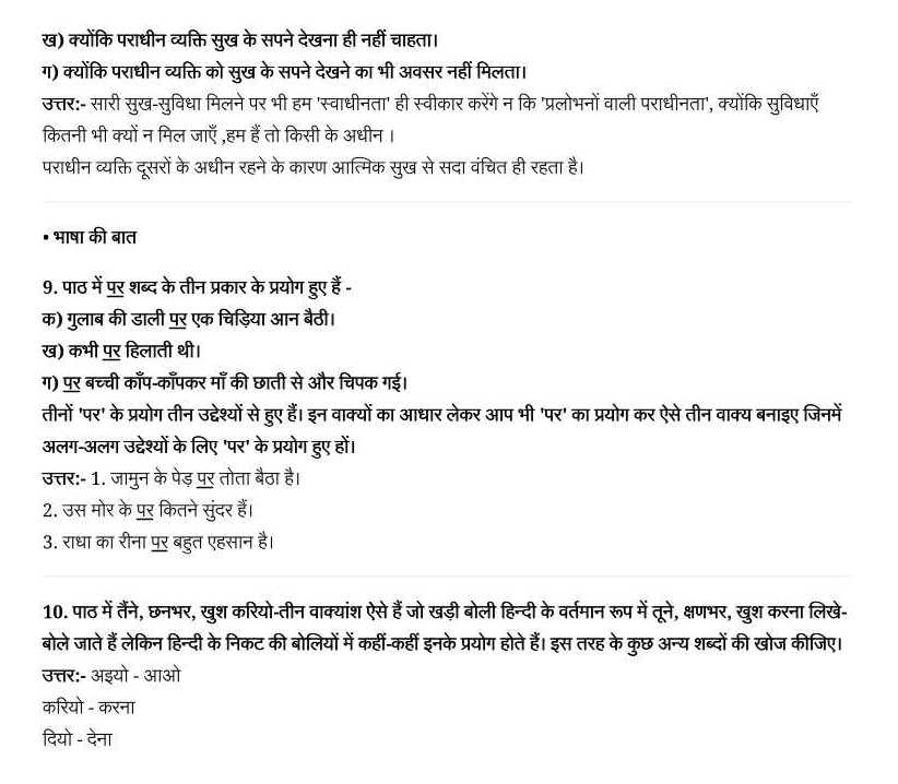 NCERT Solutions For Class 7 Hindi Vasant Chapter 9 CHIDIYA KEE BACHCHEE