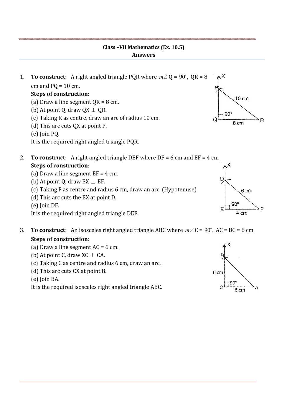 NCERT Solutions For Class 7 Maths Chapter 10 Practical Geometry