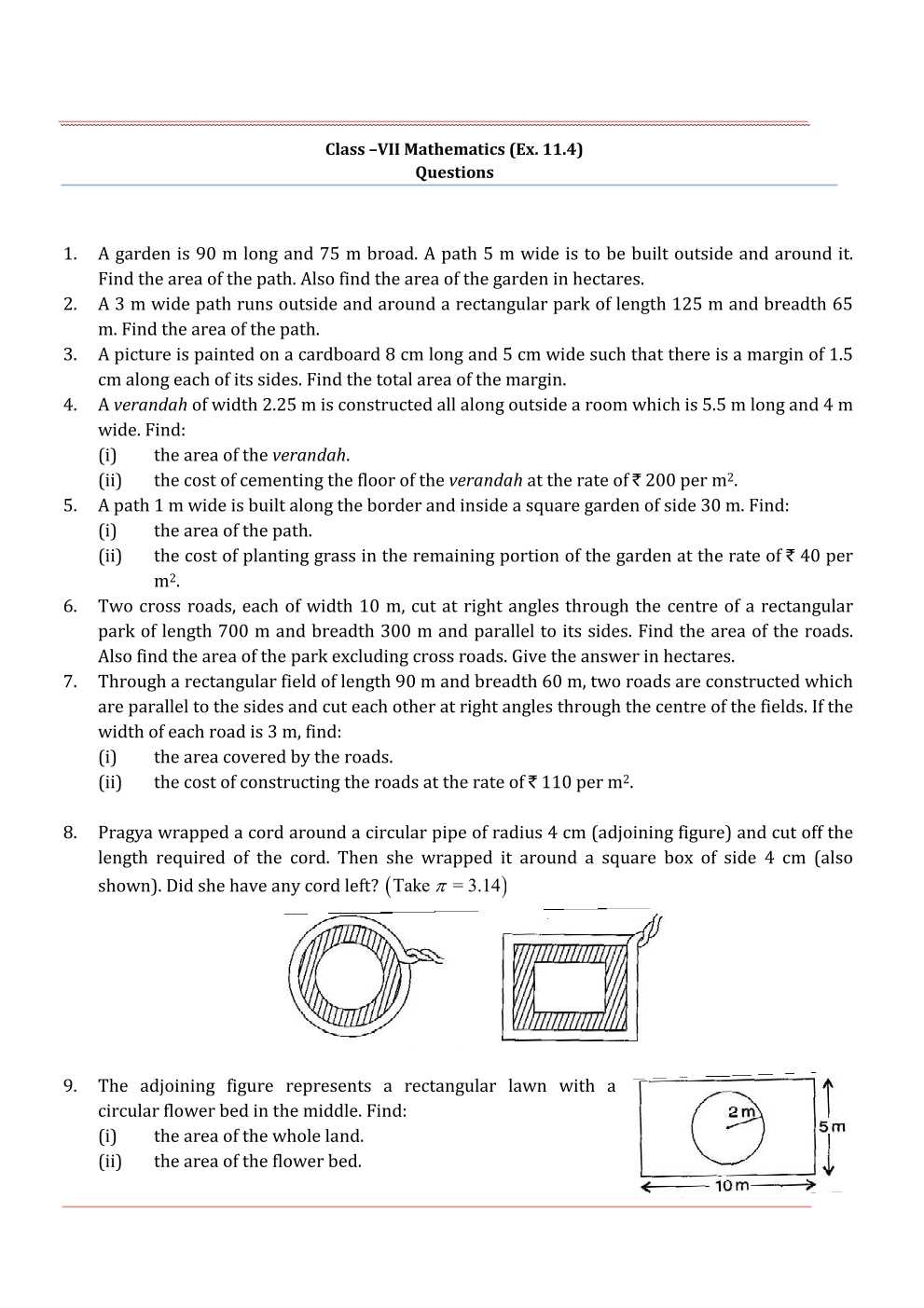 NCERT Solutions For Class 7 Maths Chapter 11 Perimeter and Area