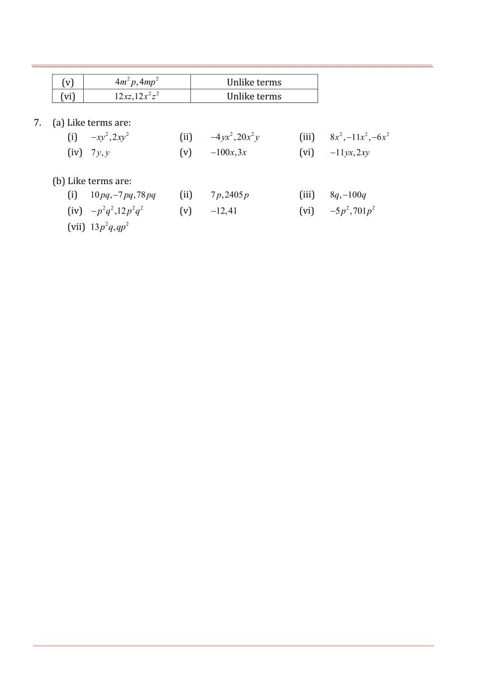 NCERT Solutions For Class 7 Maths Chapter 12 Algebraic Expressions