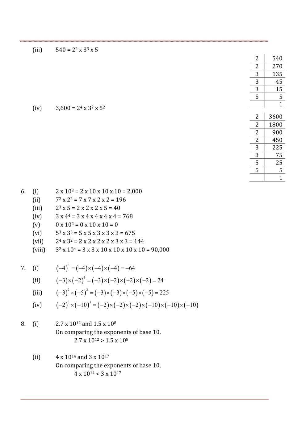 NCERT Solutions For Class 7 Maths Chapter 13 Exponents and Powers