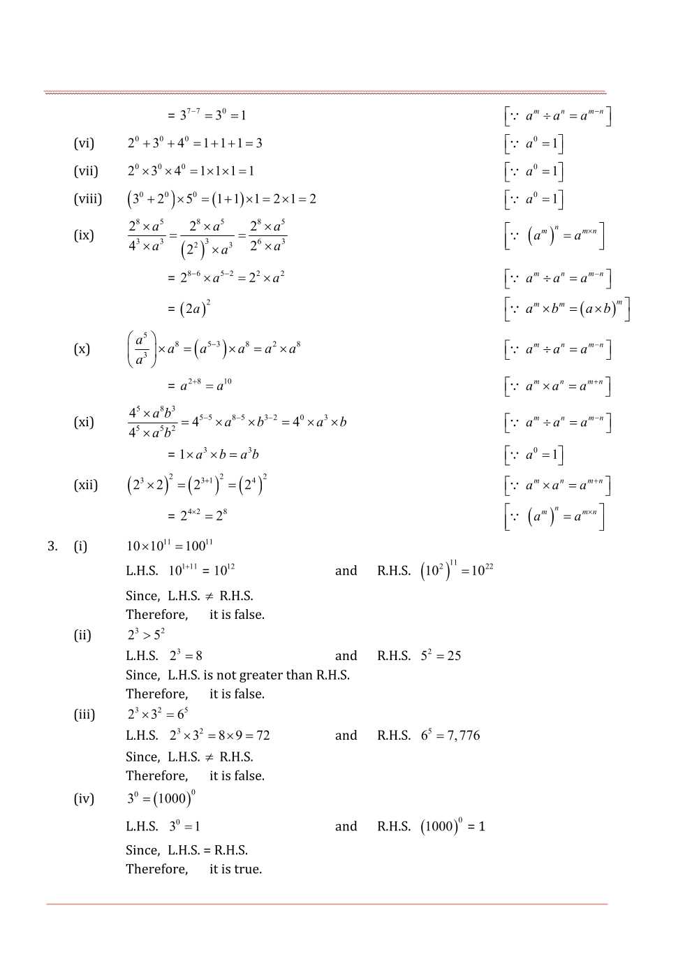 NCERT Solutions For Class 7 Maths Chapter 13 Exponents and Powers