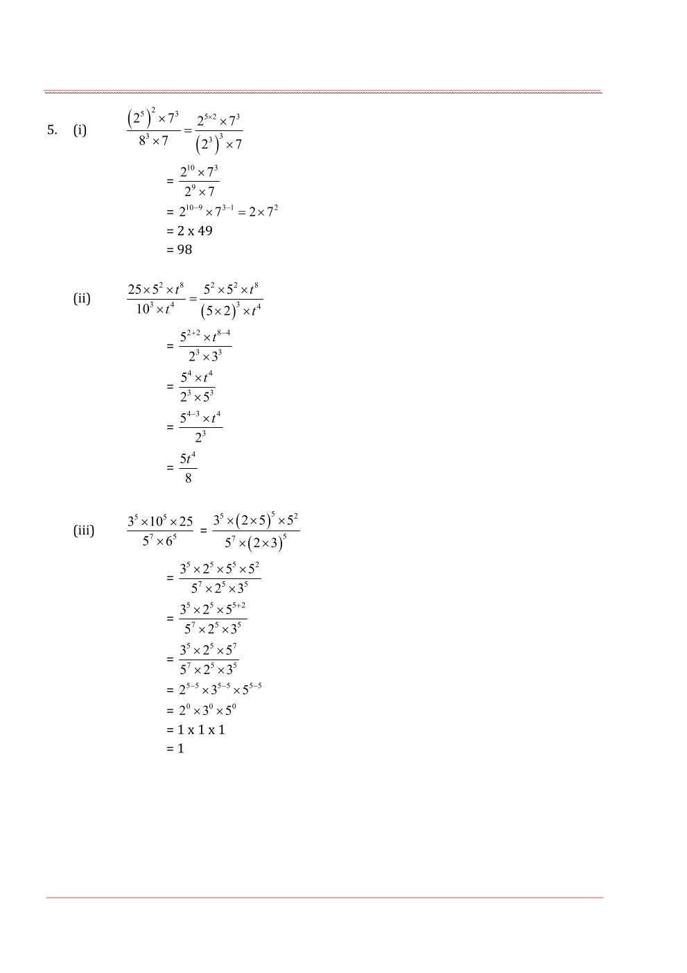 NCERT Solutions For Class 7 Maths Chapter 13 Exponents and Powers