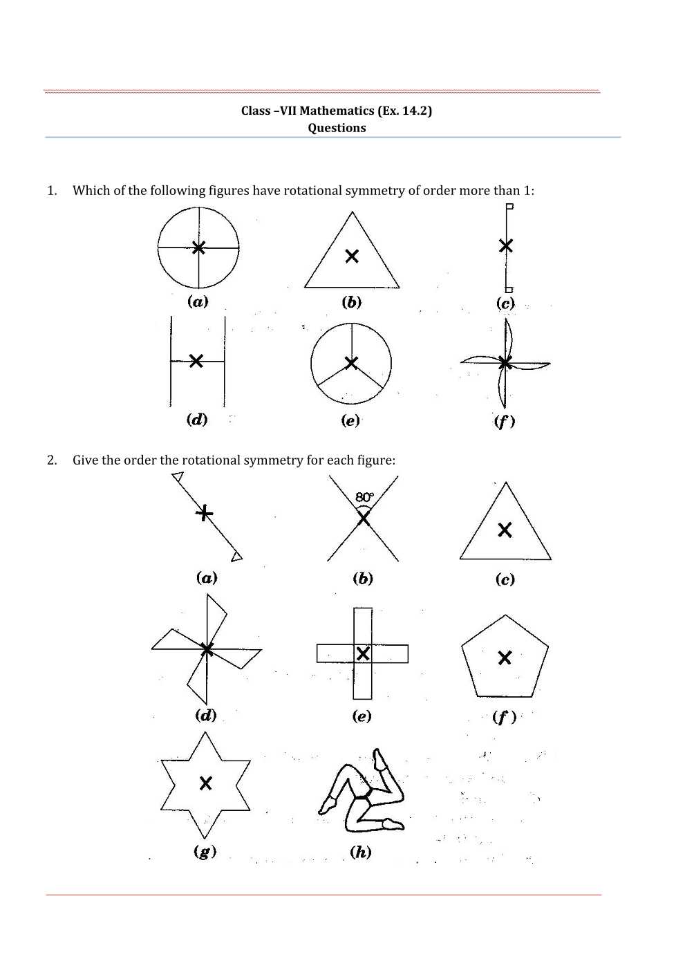 NCERT Solutions For Class 7 Maths Chapter 14 Symmetry