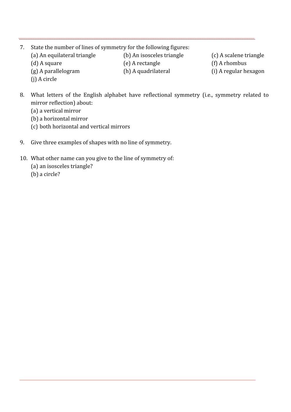 NCERT Solutions For Class 7 Maths Chapter 14 Symmetry