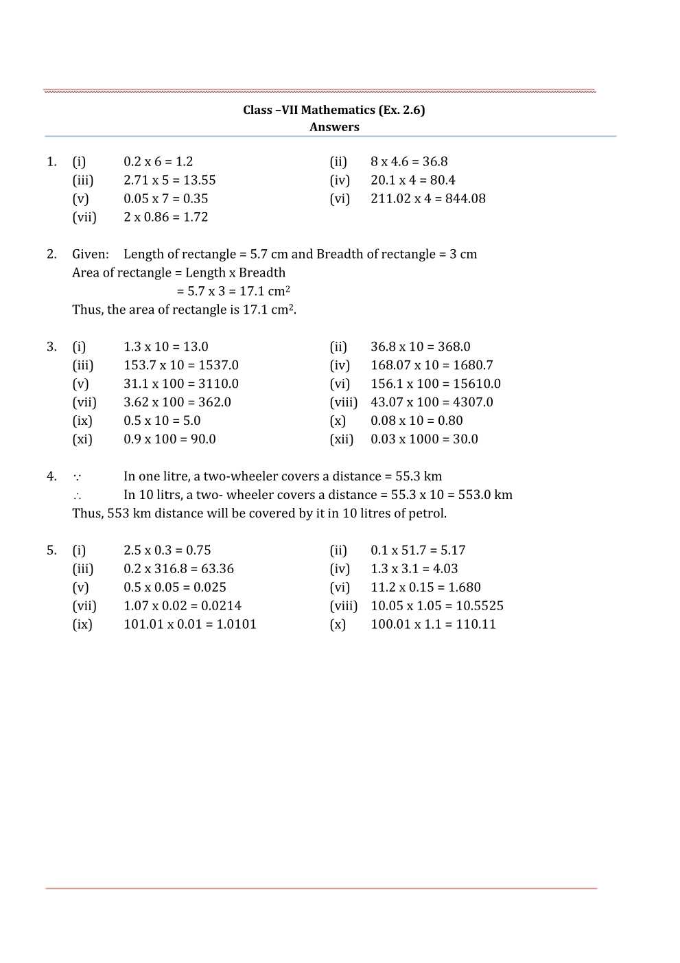 NCERT Solutions For Class 7 Maths Chapter 2 Fractions and Decimals