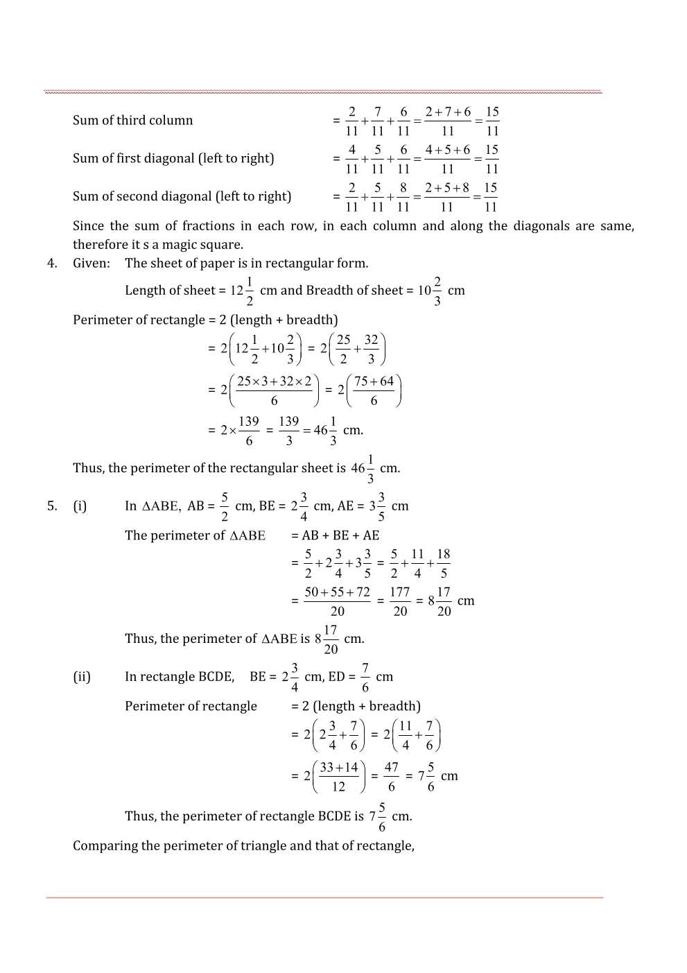 NCERT Solutions For Class 7 Maths Chapter 2 Fractions and Decimals