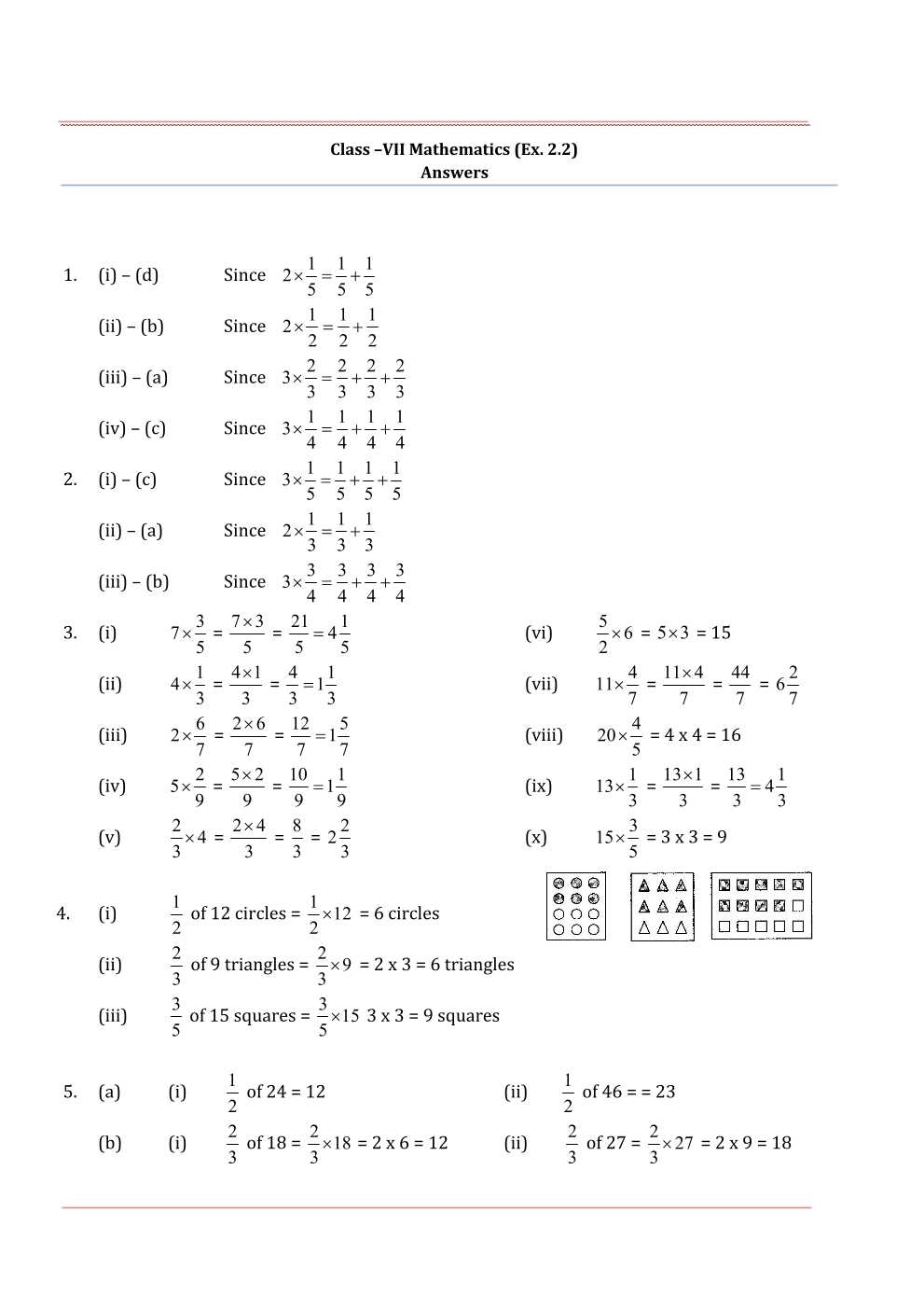 NCERT Solutions For Class 7 Maths Chapter 2 Fractions and Decimals