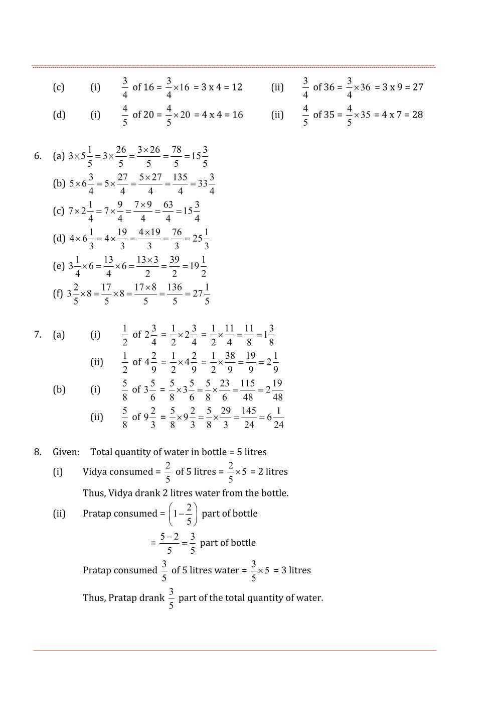 NCERT Solutions For Class 7 Maths Chapter 2 Fractions and Decimals