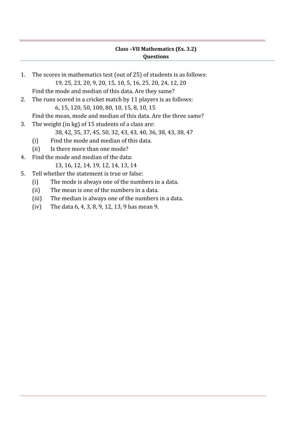 NCERT Solutions For Class 7 Maths Chapter 3 Data Handling