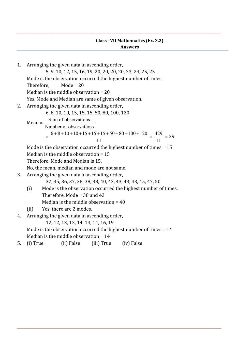 NCERT Solutions For Class 7 Maths Chapter 3 Data Handling