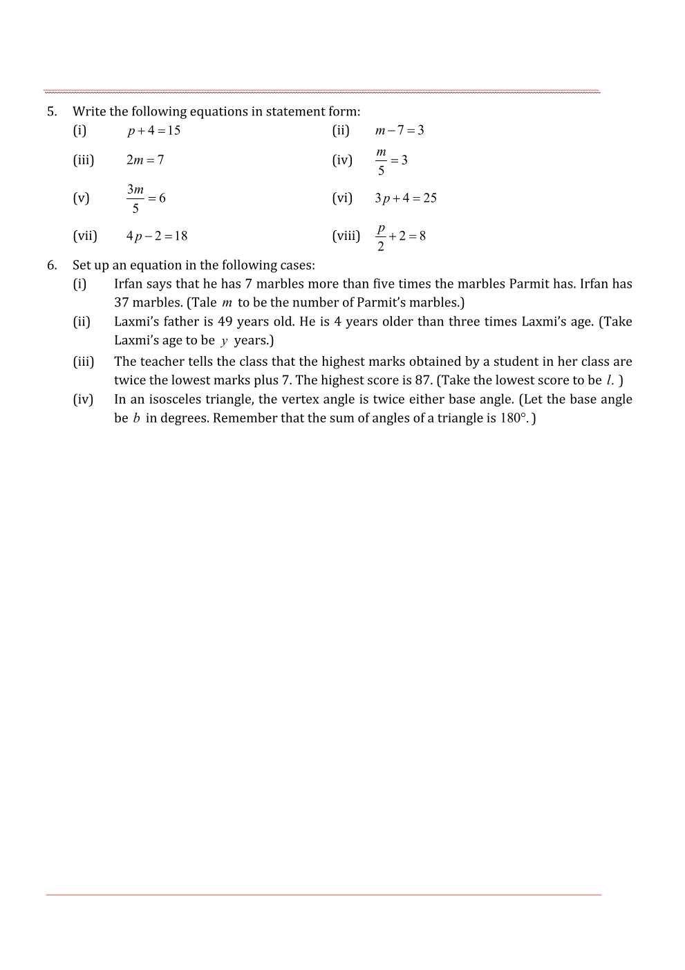 NCERT Solutions For Class 7 Maths Chapter 4 Simple Equations