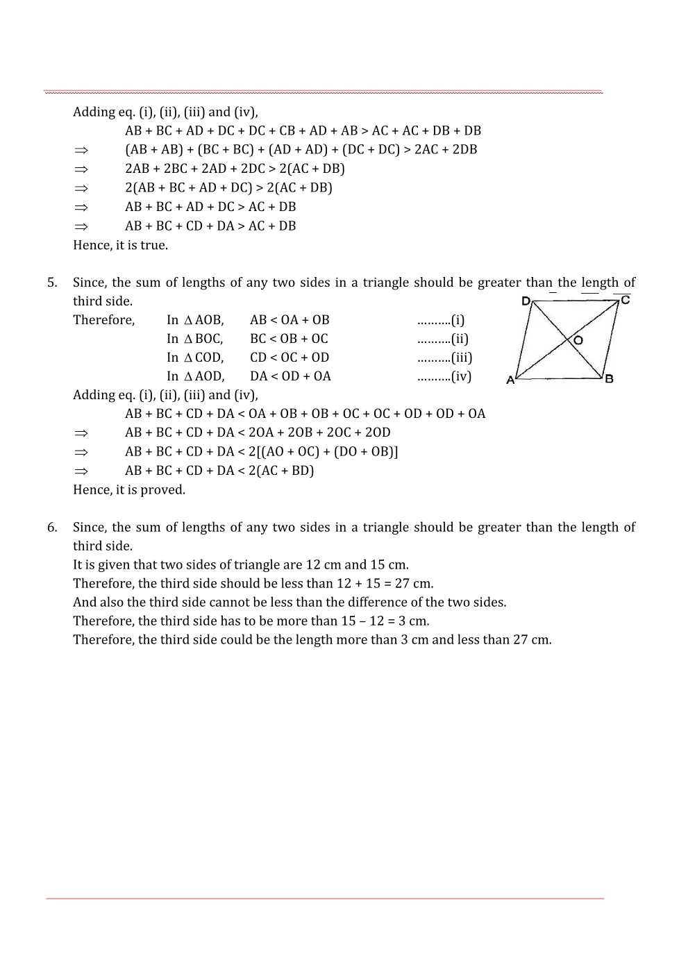 NCERT Solutions For Class 7 Maths Chapter 6 The Triangle and its Properties