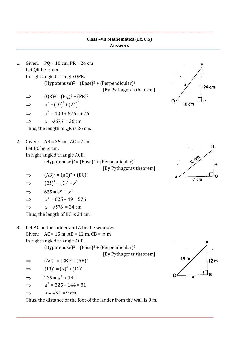 NCERT Solutions For Class 7 Maths Chapter 6 The Triangle and its Properties
