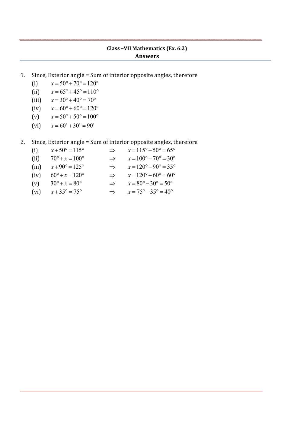 NCERT Solutions For Class 7 Maths Chapter 6 The Triangle and its Properties