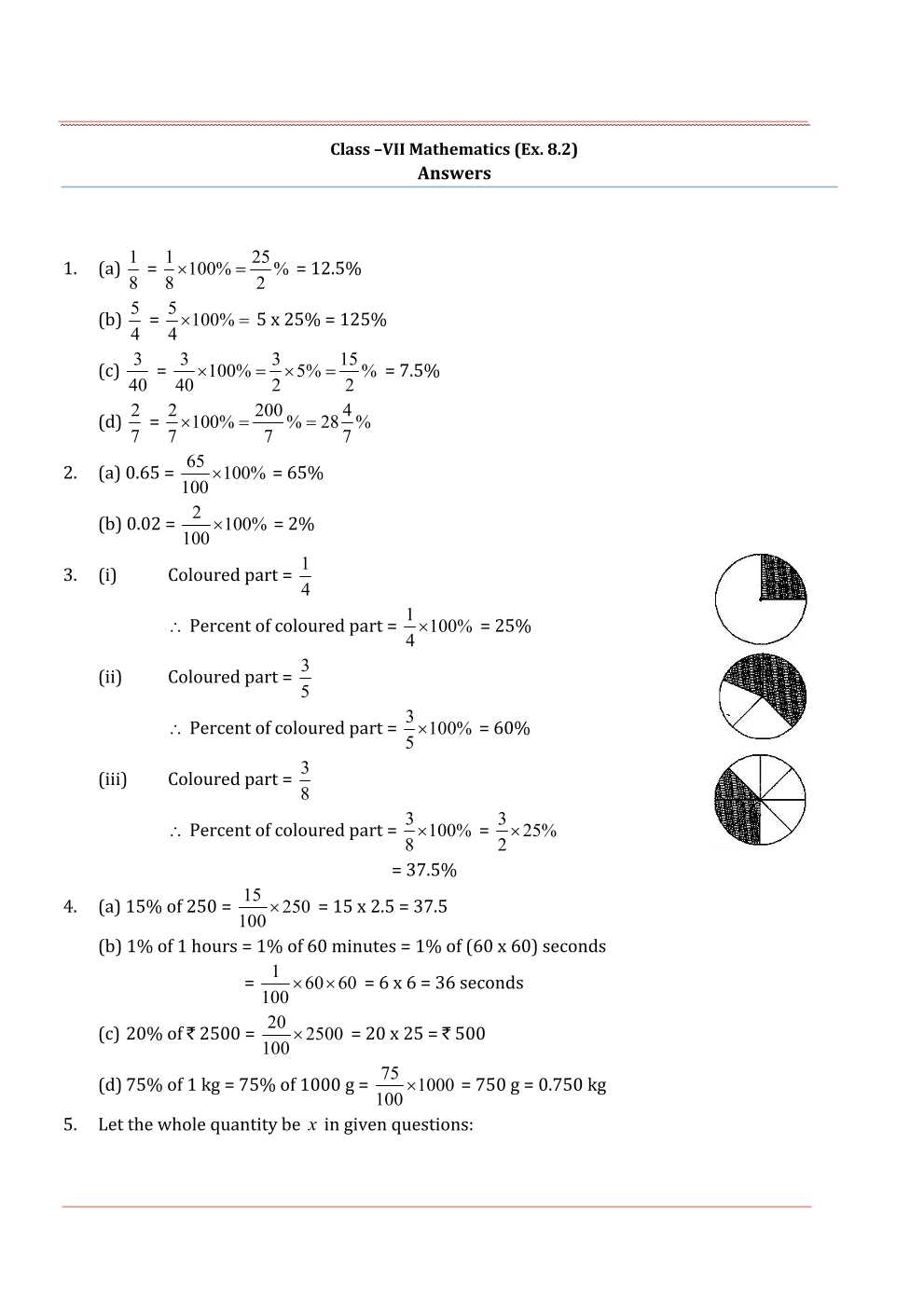 NCERT Solutions For Class 7 Maths Chapter 8 Comparing Quantities