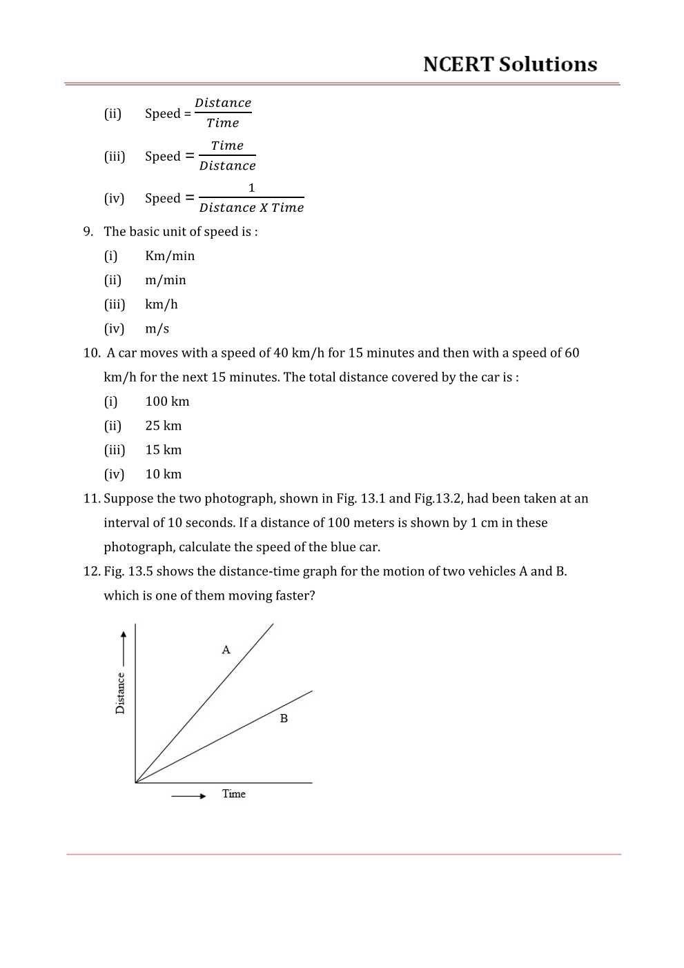 NCERT Solutions For Class 7 science Chapter 13 Motion and Time