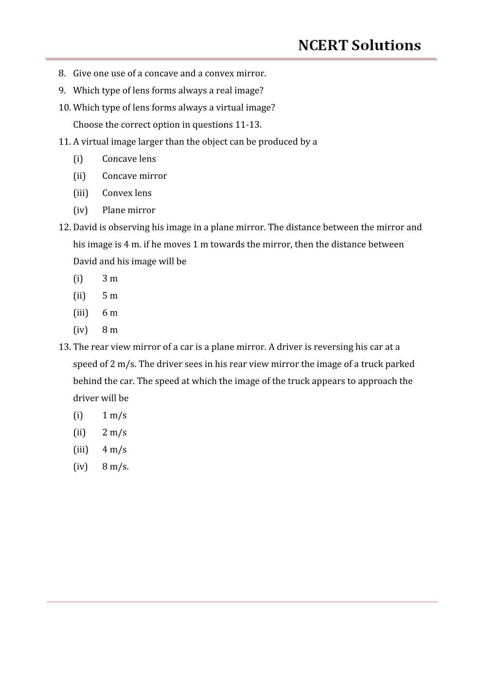 NCERT Solutions For Class 7 science Chapter 15 Light