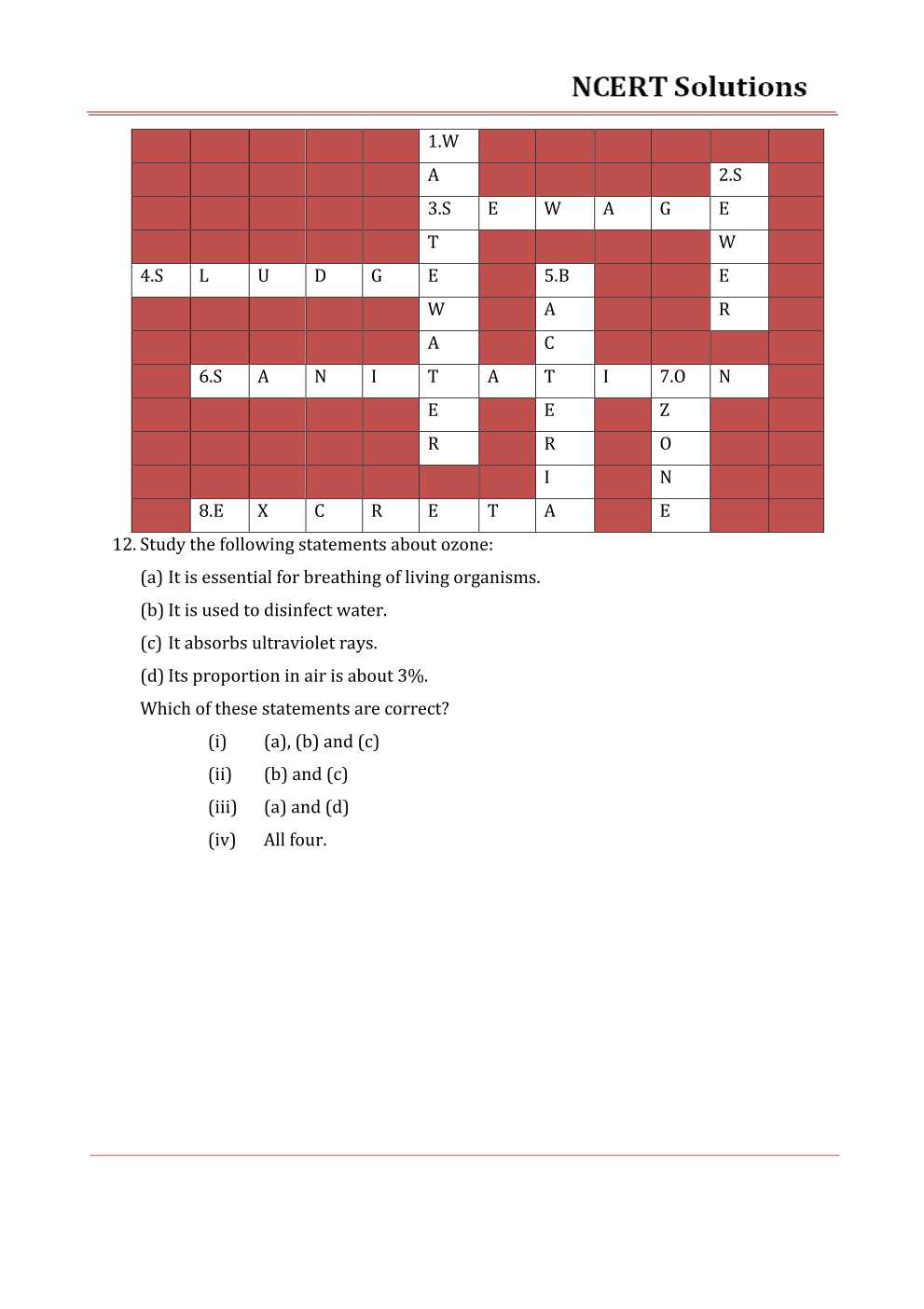 NCERT Solutions For Class 7 science Chapter 18 Wastewater Story