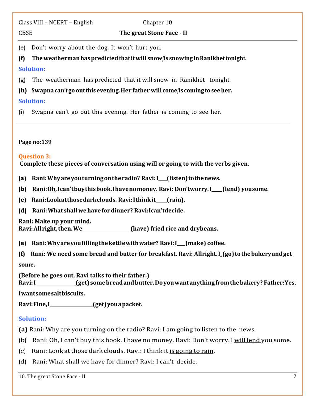 NCERT Solutions For Class 8 English Honey Dew Chapter 10 